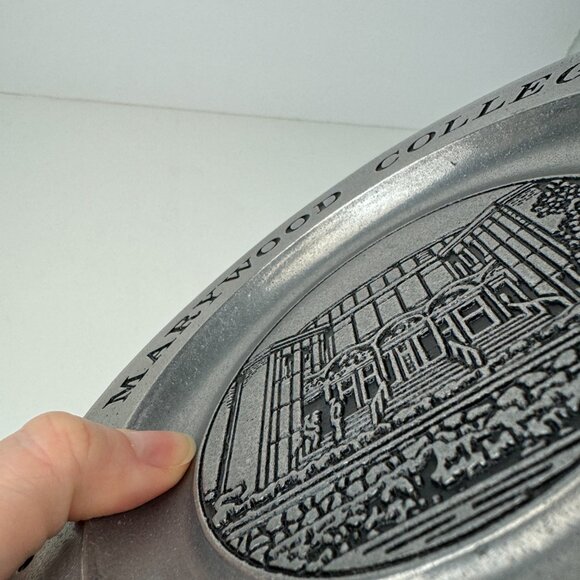 Vtg 1989 Pewter Marywood College University Souvenir Collectible Plate Carson - Picture 8 of 12
